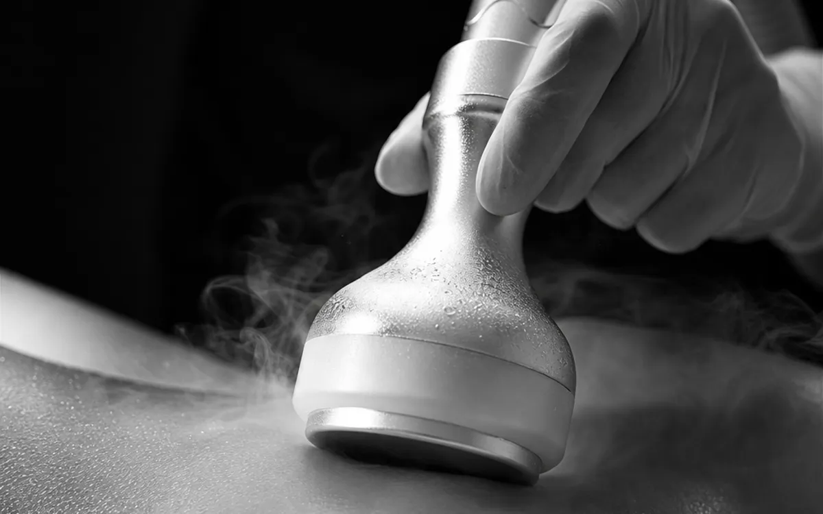 Cryoslim handpiece with condensation during a session