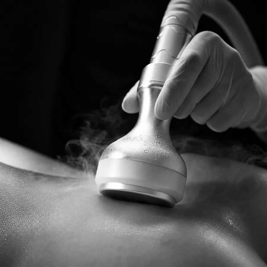 Close of the session, condensation on the handpiece