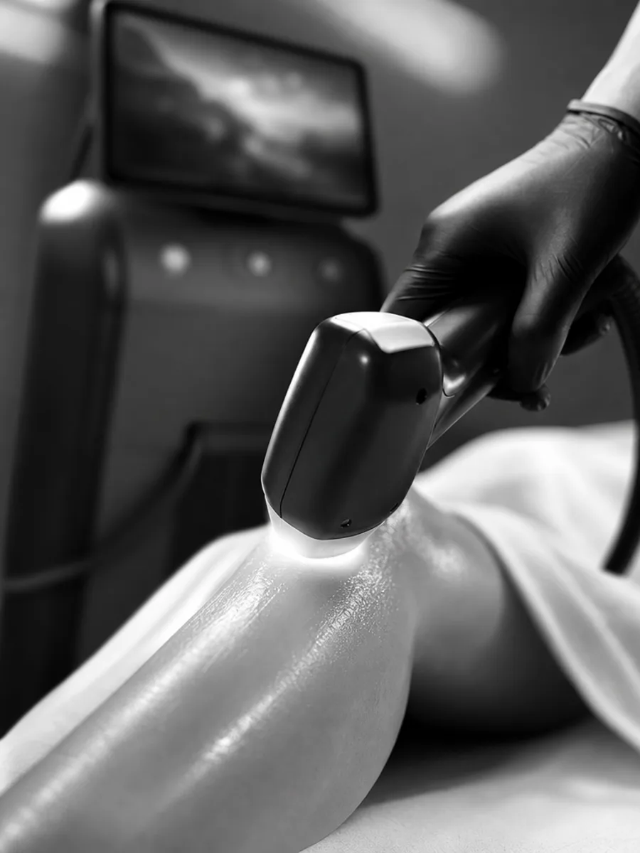 Laser hair removal session in progress at Body Lounge